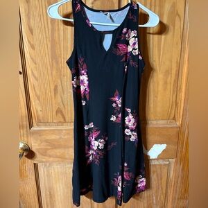 Mudd Black Dress with Pink Floral Design